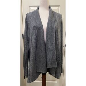 Athleta Open Front Cardigan Gray Large Athleisure Stretch Loungewear Pockets‎